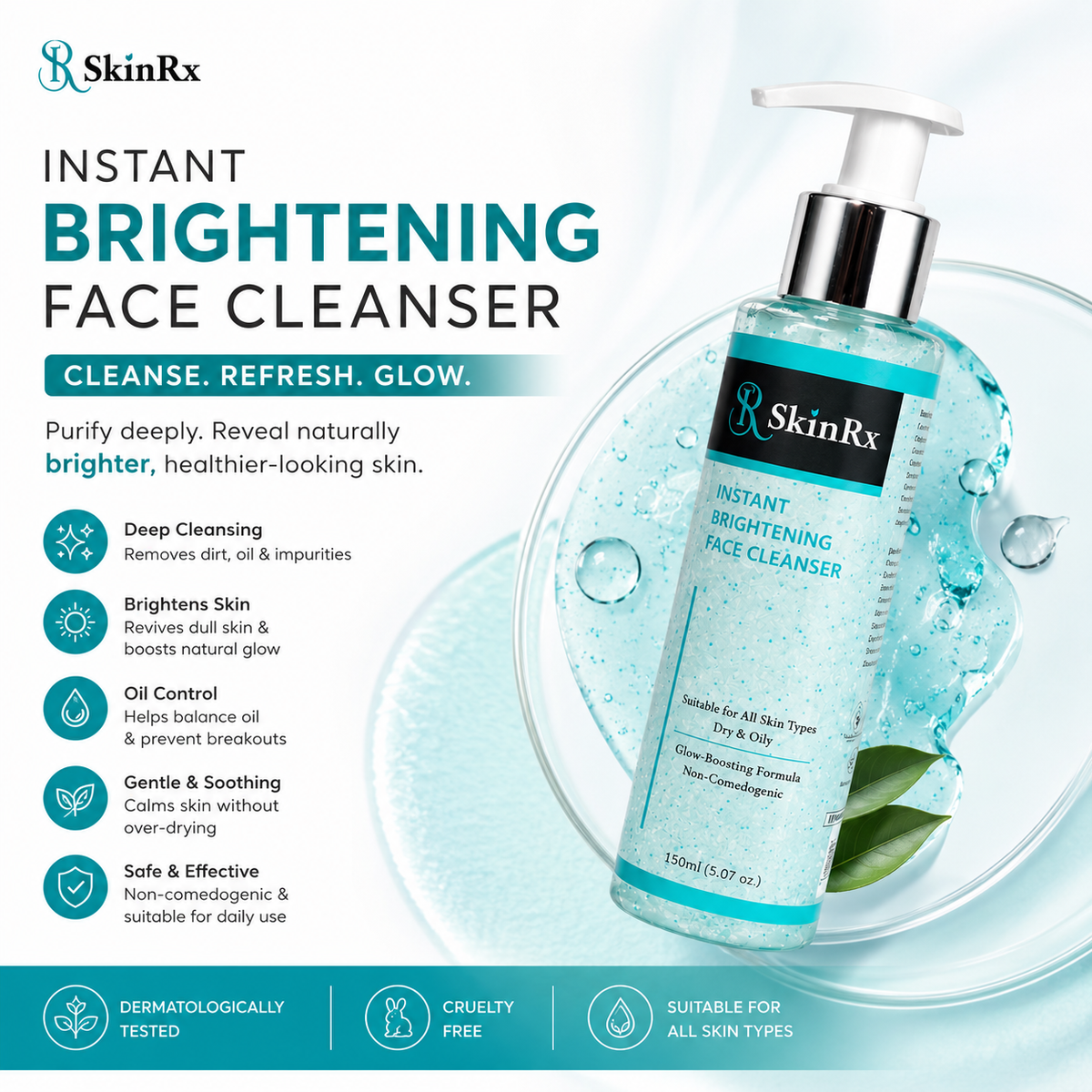 Brightening Face Cleanser with Glutathione & Niacinamide | 150ml